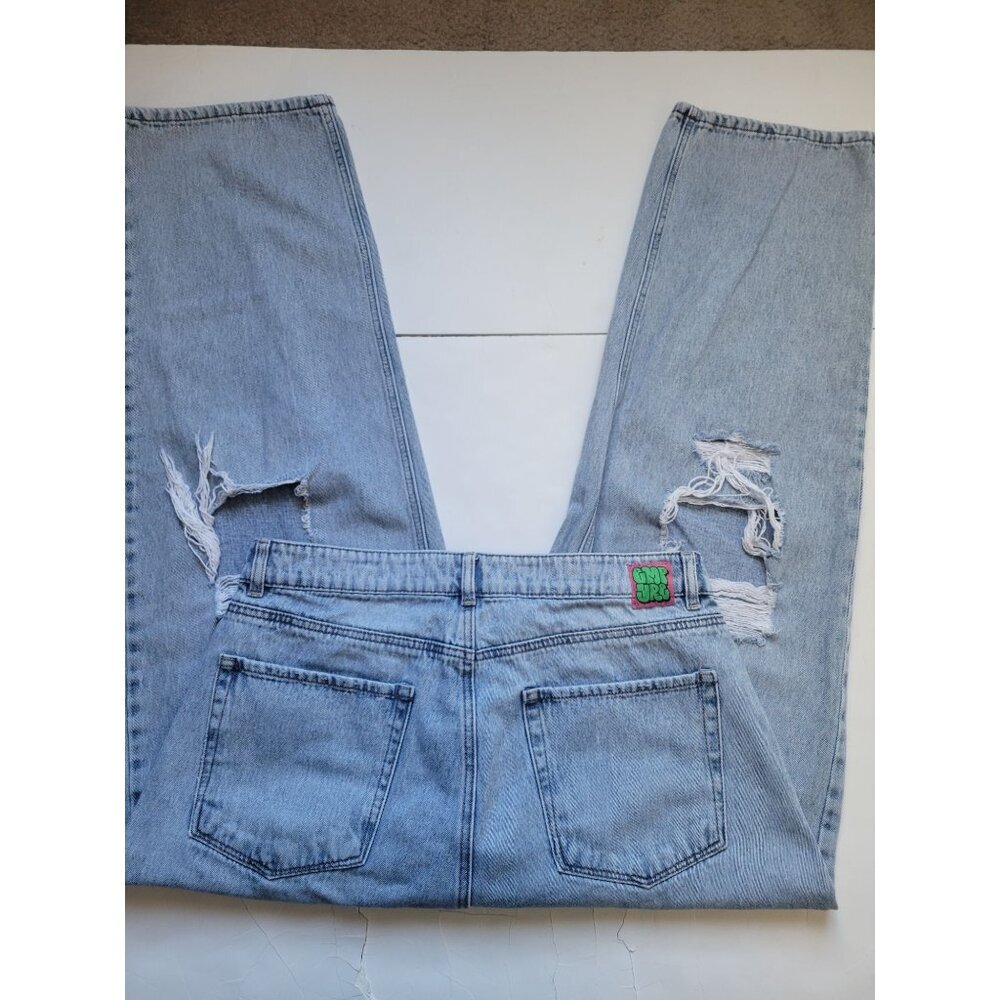 Empyre Tori Distressed Wide Leg Jeans Size 13  Hippie Y2K 90s Gothic Grunge - Picture 6 of 7